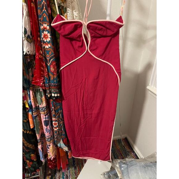 FARM Rio Hot Pink Halter Dress - Picture 2 of 2